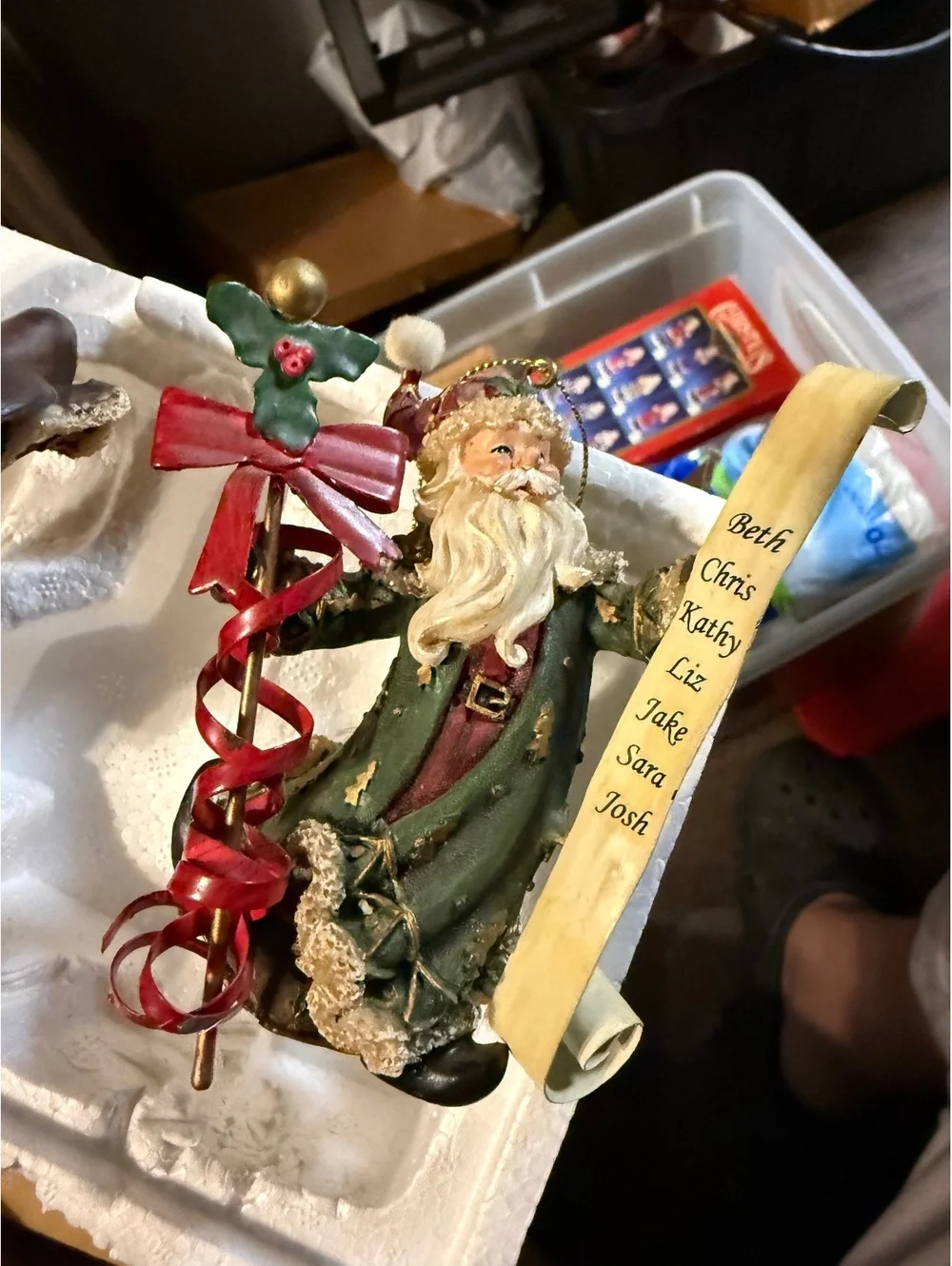 Set of 3 Vintage Santa Claus Christmas Ornaments